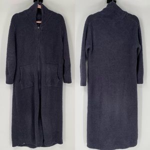 BAREFOOT DREAMS Women's Cozychic Full Zip Robe Long Sleeve Blue Small/Medium
